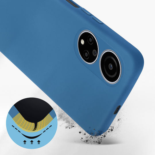 Калъф за Honor X7 Силиконов Полу-твърд С меко покритие Тънък Син