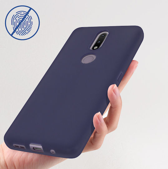 Husă Nokia 2.4 Flexibilă Anti-șoc Finisaj Mat Anti-zgârieturi Albastru