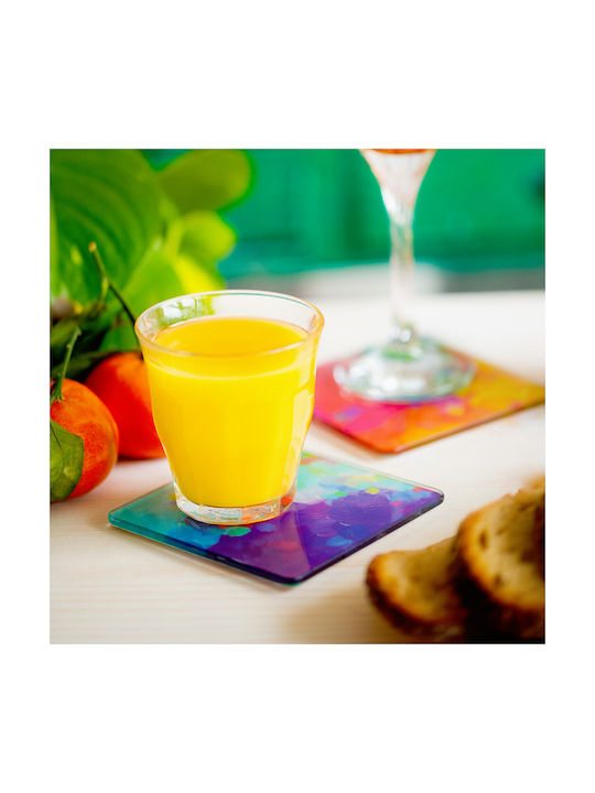 Pylones Round Coaster Glass Sous Verres Palette 10cm 4pcs