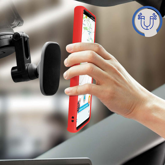 Xiaomi Redmi 10a Case Bi-material Metallic Ring Video Stand Red