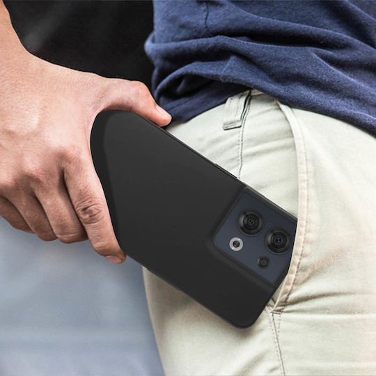 Oppo Reno 8 Case Semi-rigid Soft Touch Thin Light Original Black