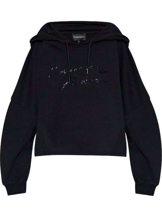 Damen Sweatshirt Kapuzen nero