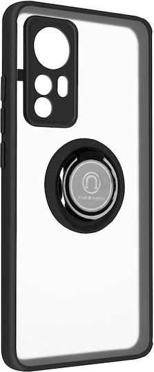 Калъф Xiaomi 12 12x двукомпонентен метален пръстен стойка черен