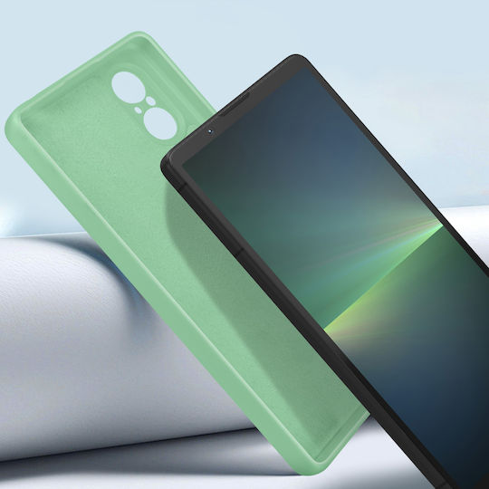 Калъф Sony Xperia 5 V Полутвърд С меко покритие и каишка Зелен