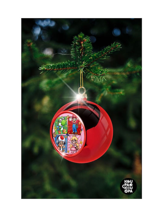 Back To School Mario & Friends Christmas Tree Ball Red 8cm