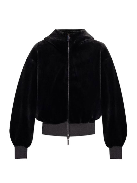Women's Short Lifestyle Jacket for Winter Nero