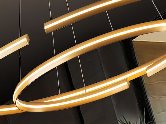 Elipse Pendant Light Gold 120x60cm