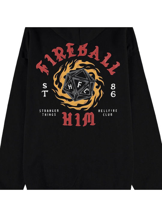Difuzed Stranger Things Fireball Kapuzenpulli Schwarz