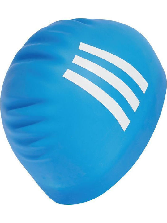 adidas 3-Stripes Silicone Adults Swimming Cap Blue