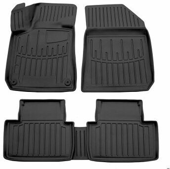 Umbrella Satz Vorder- und Hintermatten 4Stück aus Gummi für Peugeot 301 2012+ Schwarz
