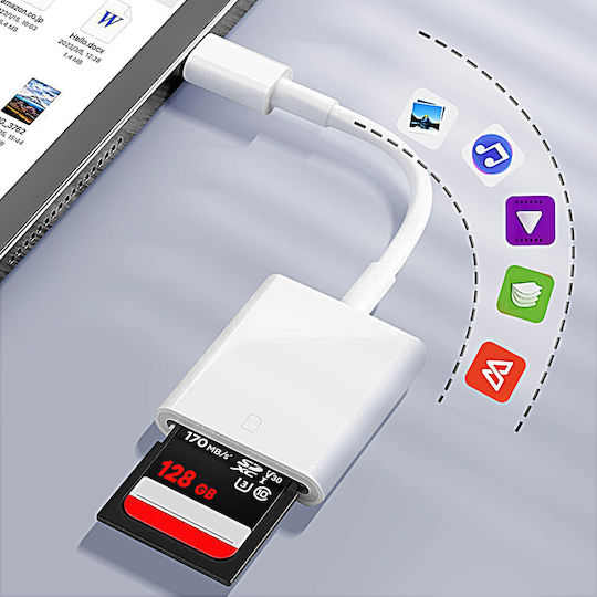 Avizar Card Reader Type-C για SD Λευκό