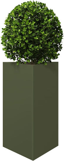 vidaXL Set 2 Metallische Pflanzgefäße Mit Olivgrün 50cm