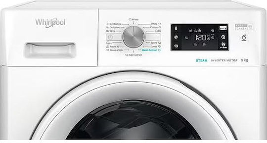 Whirlpool Πλυντήριο Ρούχων 9kg με Τεχνολογία Ατμού 1400 Στροφών 6th Sense FFB 9489 WV EE