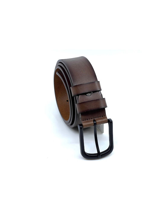 Legend Accessories Men's Leather Wide Belt Coffee Open