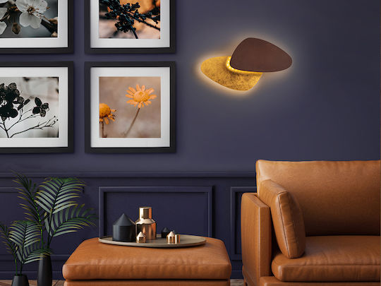 Contra Leuchte Wand mit Integrierter LED und Warmweißes Licht Gold 42x24cm