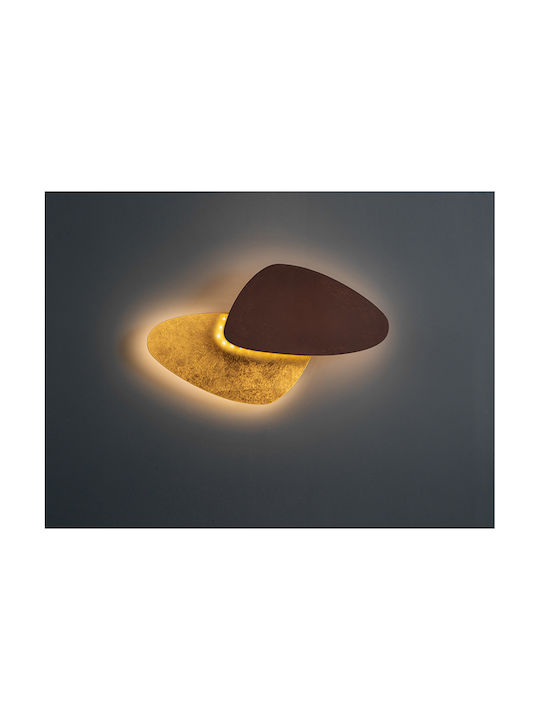 Contra Leuchte Wand mit Integrierter LED und Warmweißes Licht Gold 42x24cm