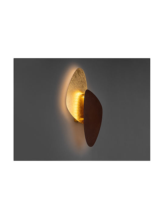 Contra Leuchte Wand mit Integrierter LED und Warmweißes Licht Gold 42x24cm