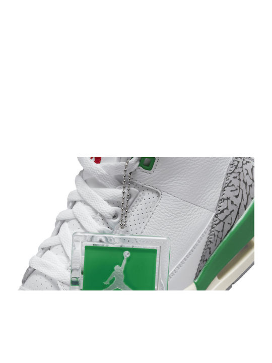Air  3 Retro Damen Stiefel White / Lucky Green / Varsity Red / Cement Grey / Sail