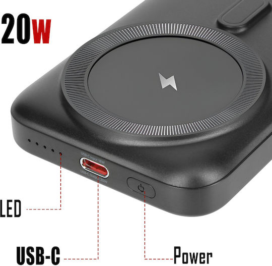 Swissten MagSafe Power Bank 10000mAh 20W Power Delivery Μαύρο