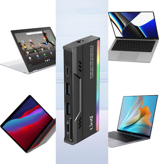 LinQ USB-Hub 2 Anschlüsse USB 3.0 mit USB-C Anschluss