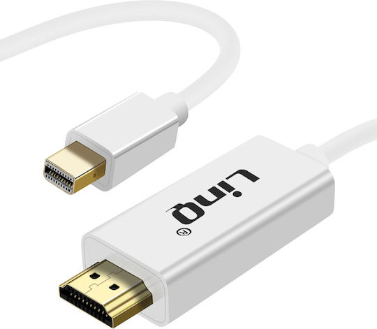 LinQ Кабел DisplayPort мъжки - mini DisplayPort мъжки 1.8м Бял (MDH18)