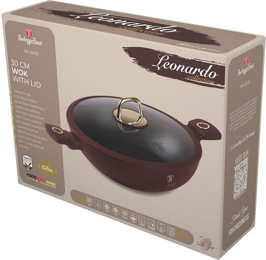 Berlinger Haus Wok από Αλουμίνιο Με Καπάκι με Αντικολλητική Επίστρωση 30cm