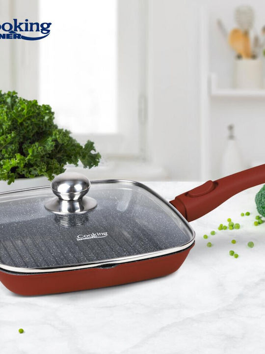 Heinner Calabria Grătar Din Aluminiu Cu Capac Cu Acoperire Ceramică 28cm