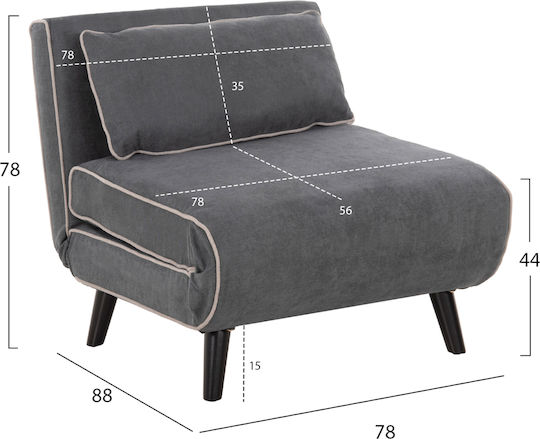 Πολυθρόνα Braxton 78x88x78cm Σκούρο Γκρι