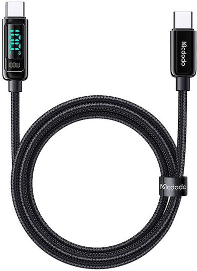 Mcdodo Braided USB 2.0 Cable USB-C male - USB-C 100W PD Μαύρο 1.2m CA-8820
