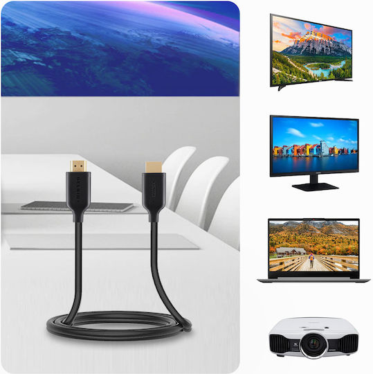 Belkin High Speed HDMI 1.4 High Speed 1080p 120Hz Cable HDMI Male - HDMI Male 2m Black