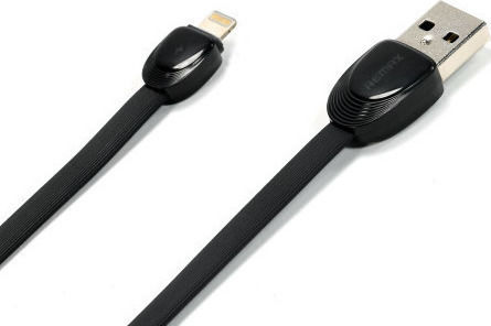 Remax Shell RC-040i Flach USB-A zu Lightning Kabel Schwarz 1m