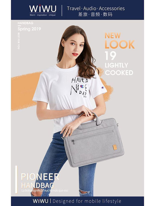Wiwu Pioneer HandBag MacBook Τσάντα Ώμου / Χειρός για Laptop 14" σε Γκρι χρώμα