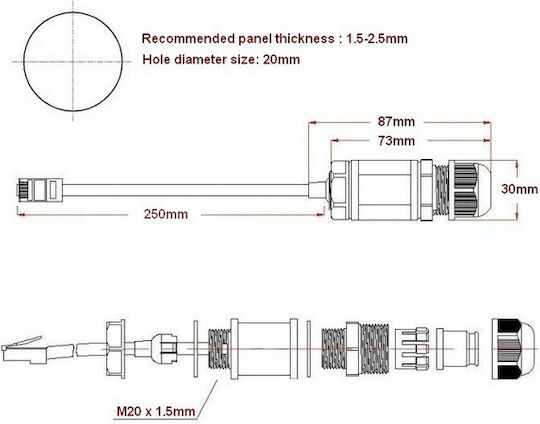 E Zy.Net EZ-RJ45ECE20 RJ45 Adapter 1pcs