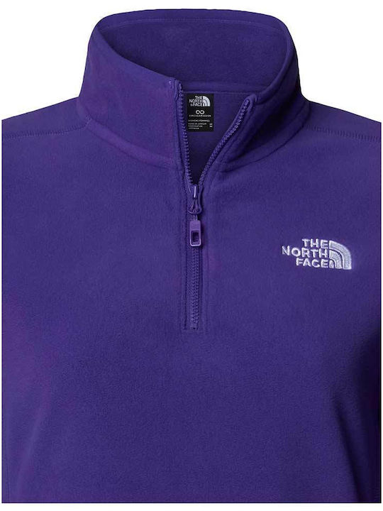 100 Glacier 1/4 Women's Fleece Blouse Long Sleeve with Zipper Purple