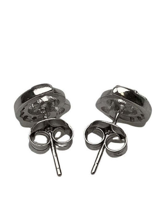 925 Silver Earrings Heart Flower