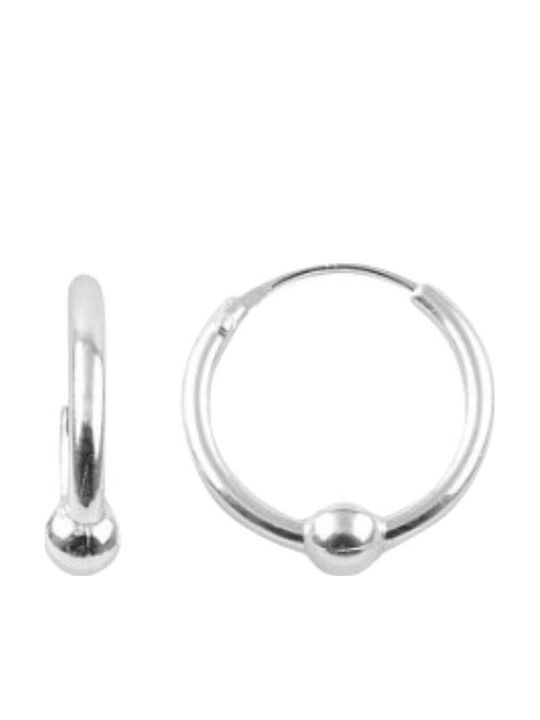 Earrings Silver 925 Hoop 10 Mm Bead