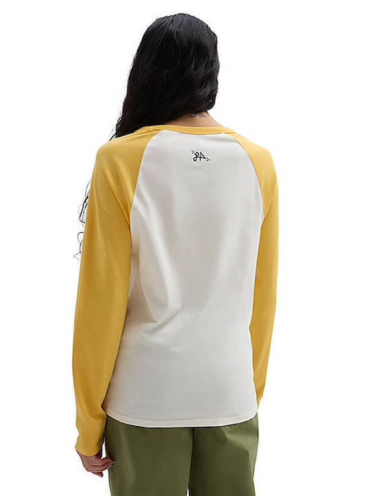 Vans Lizzie Everyday Summer Women's Cotton Blouse Long Sleeve Yellow/white