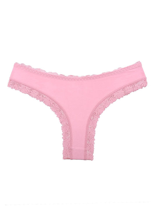 Rosa Junio Cotton Women's Brazil with Lace Pink