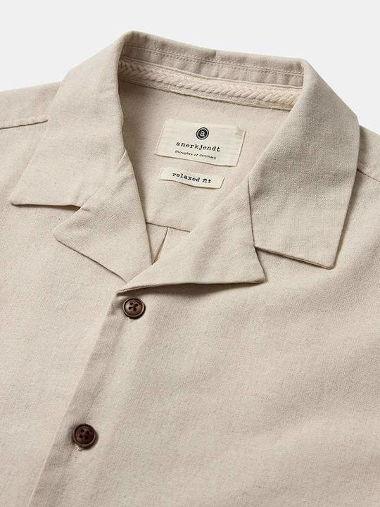 Akleo Short-sleeved Linen Shirt Brown Rice