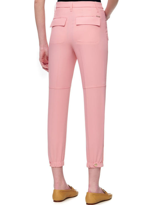 Dama Tesatura Capri Pantaloni cu Croială Relaxată Pink
