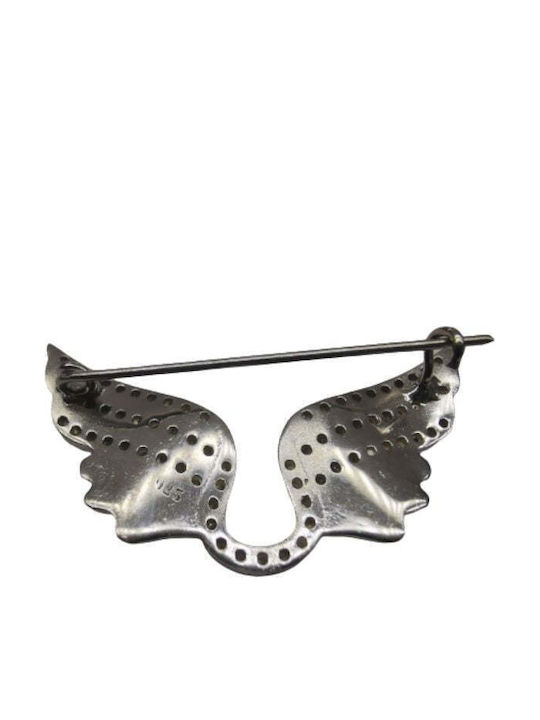 Brosche Silber 925 Zirkon Flügel