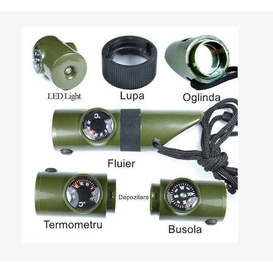 Kit De Supraviețuire Cu Fluier Termometru Și Busolă