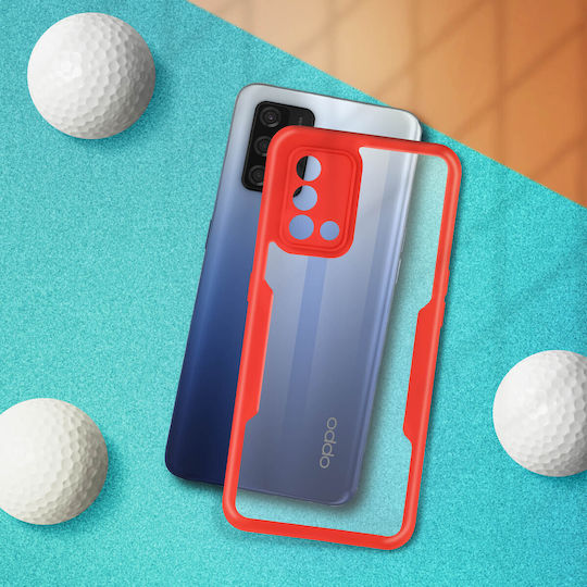 Oppo A74 4G Plexiglas Back Polymer Front Contour Red Mobile Phone Case