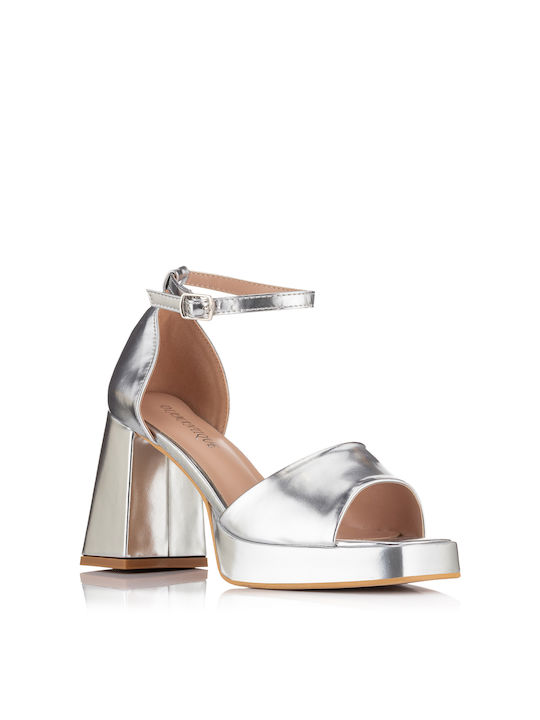 Diamantique Women's Sandals with Ankle Strap Silver