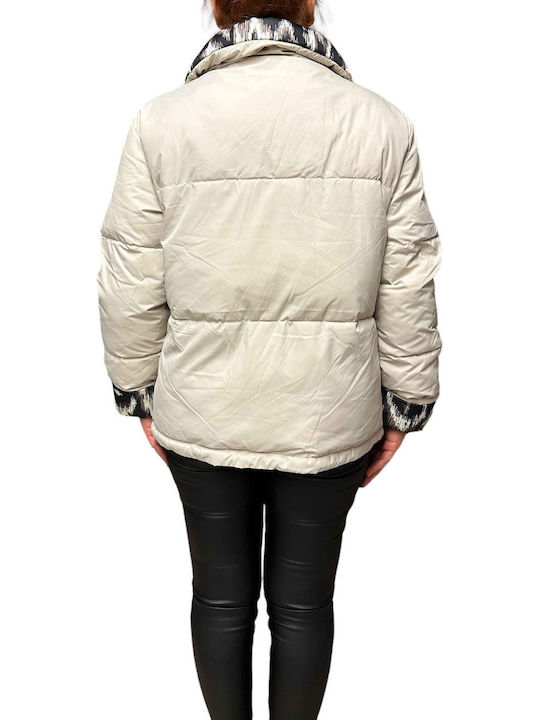 Scurtă Jachetă de femei Puffer Reversibilă Graphite