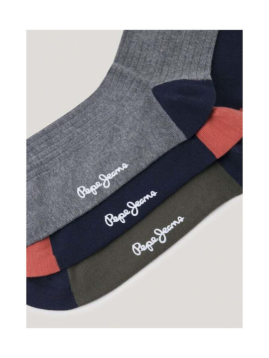 Pepe Jeans Ανδρικές Μονόχρωμες Κάλτσες Μπλε 3Pack