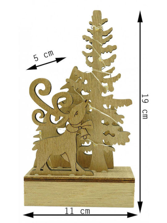 Beleuchtet Weihnachtliche Holz Figur Hirsche Braun