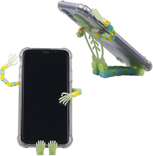 Mobile Phone Holder Adult Decompression Toy Halloween Skeleton Light Type Green Length 17 Cm
