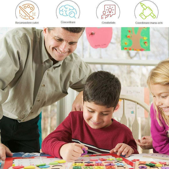 Placă Alfabet din Lemn Montessori Flippy Educație Timpurie 26 Litere din Lemn +18 Luni 20 X 20 Cm Vopsea pe Bază de Apă Multicolor
