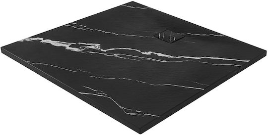 Rea Quadratisch Keramik Dusche x90cm Schwarz
